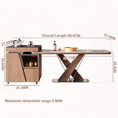 83” - 98” Modern Luxury Kitchen Island Includes Unique Base Design (No Chair)