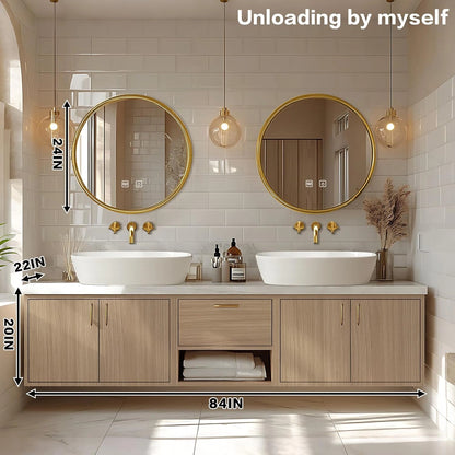 60” – 96” Exquisite Simple Bathroom Vanity Includes Log Cabinet Surface