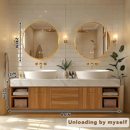 68” - 96” Simple Practical Bathroom Vanities with Exquisite Handle