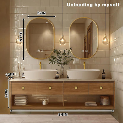 68” - 92” Retro Exquisite Bathroom Vanity Includes Above Counter Sink