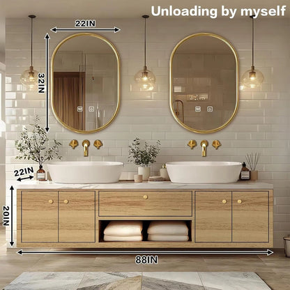 60” – 96” Wall-Mounted Bathroom Vanity with Versatile Storage Space