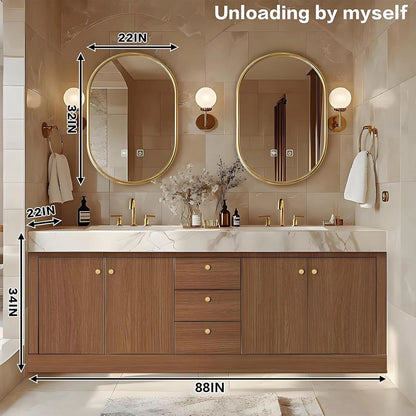 68” - 96” Modern Exquisite Bathroom Vanity with Double Sinks