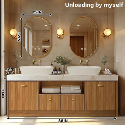 76” - 96” Retro Bathroom Vanity Includes Patterned Countertop