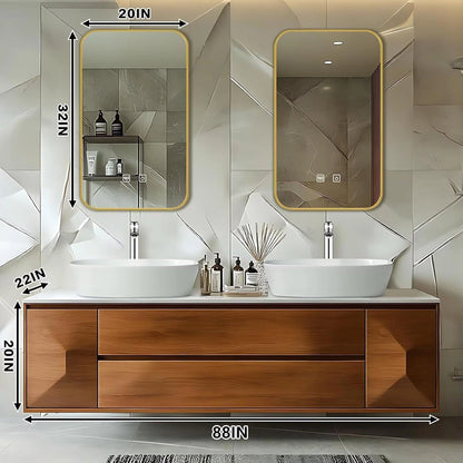 68” - 96” Modern Art Bathroom Vanity Includes Solid Wood Cabinet