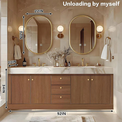 68” - 96” Modern Bathroom Vanity Includes Solid Wood Storage Cabinet