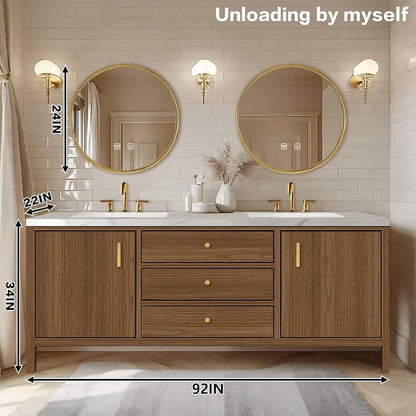 60” - 96” Exquisite Luxury Bathroom Vanity with Smart Defog Mirrors