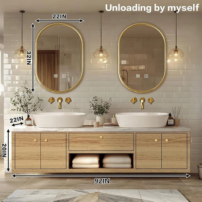 60” – 96” Wall-Mounted Bathroom Vanity with Versatile Storage Space