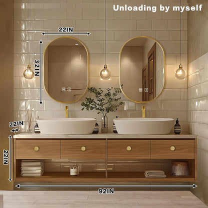 68” - 92” Retro Exquisite Bathroom Vanity Includes Above Counter Sink