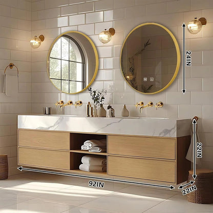 68” - 96” Modern Fashion Bathroom Vanity with Two Types of Storage Spaces