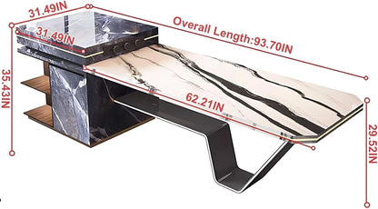 94” - 102” Practical Kitchen Island Includes Unique Base Design & Open Space (No Chair)