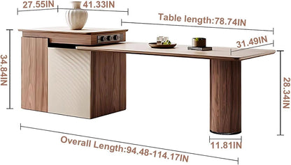 79” - 94” Diagonal Striped Kitchen Island Includes Cylindrical Base (No Chair)