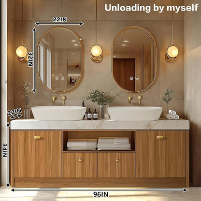 76” - 96” Retro Bathroom Vanity Includes Patterned Countertop