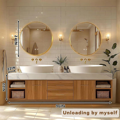 68” - 96” Simple Practical Bathroom Vanities with Exquisite Handle