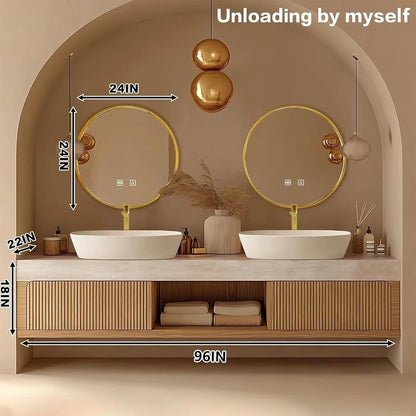 64” - 96” Elegant Exquisite Bathroom Vanity Includes Striped Cabinet