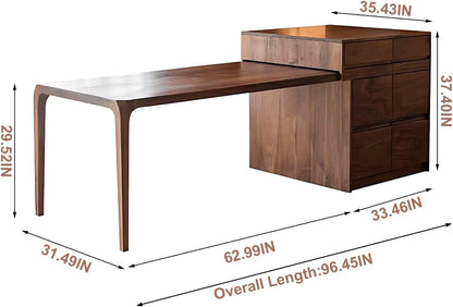89” - 96” Retro Elegant Kitchen Island Includes Large Storage Space (No Chair)