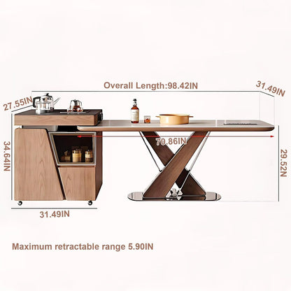 83” - 98” Modern Luxury Kitchen Island Includes Unique Base Design (No Chair)