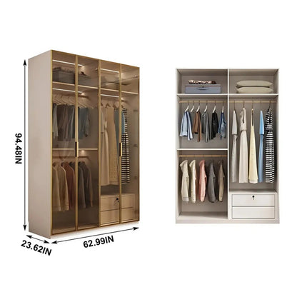24‘’-94‘’ Modern Wardrobe Includes Transparent and Spacious Storage Space