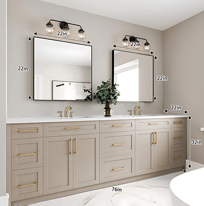 76"- 84" Modern Solid Wood Style Double Sink Bathroom Vanity