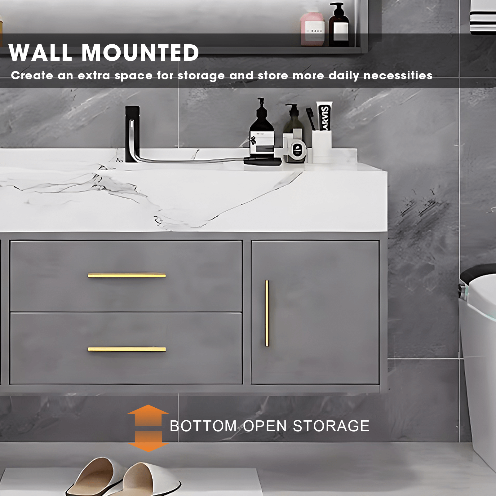 36"- 48" Bathroom Vanity with Sink, Cabinet and Mirror
