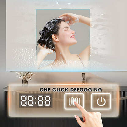 36"- 60" Floating Bath Cabinet Set with Single Sink and Defogged Mirror