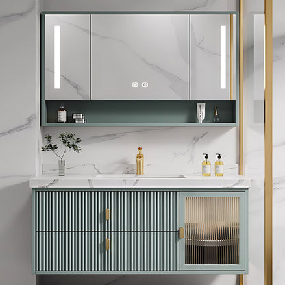 36"- 72" Floating Bath Vanity Set with Smart Defogging Medicine Cabinet and Single Basin