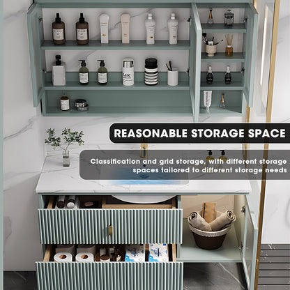 36"- 72" Floating Bath Vanity Set with Smart Defogging Medicine Cabinet and Single Basin