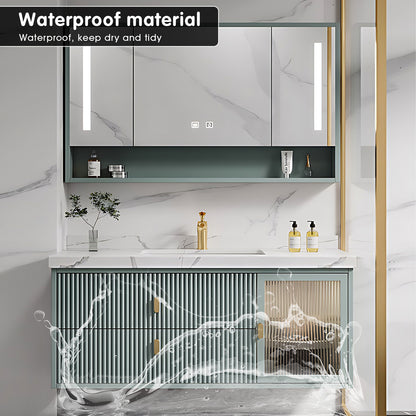 36"- 72" Floating Bath Vanity Set with Smart Defogging Medicine Cabinet and Single Basin