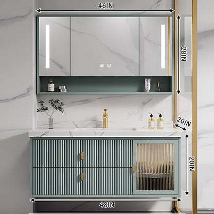 36"- 72" Floating Bath Vanity Set with Smart Defogging Medicine Cabinet and Single Basin