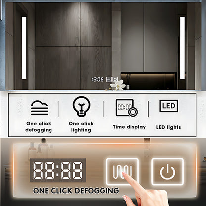 36"- 78" Modern Gray Freestanding Bath Vanity Set with LED Mirror Cabinet and Sink
