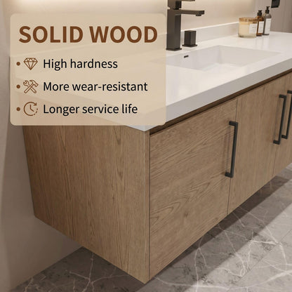 36"-64"Single Sink Bathroom Vanity Floating Wall  with Extensive Mirror Cabinet Storage