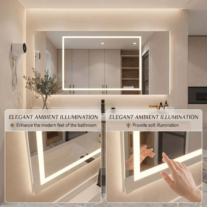36"-64"Single Sink Bathroom Vanity Floating Wall  with Extensive Mirror Cabinet Storage