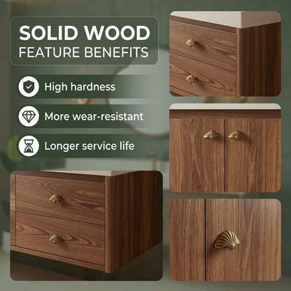 36"-64"Walnut Floating Bathroom Vanity with Single Sink & Quartz Top