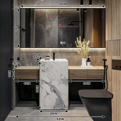 52"- 72" Freestanding Single Sink With Smart Led Mirror