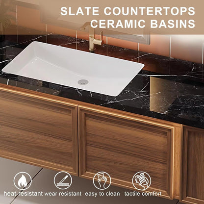 40” - 76” Unique Bathroom Vanity with Sink Includes Embossed Wood Grain Cabinets