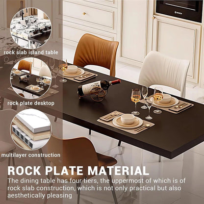 92” - 100” Modern Elegant Kitchen Island Includes Transparent Table Legs with Mood Light (No Chair)