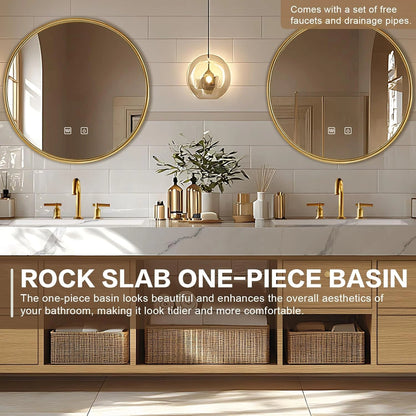 68” - 96” Practical Floating Bathroom Vanity Includes Exquisite Handle