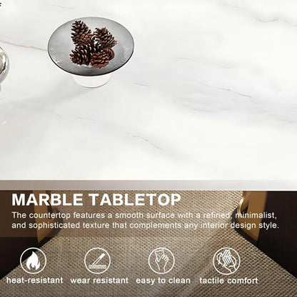 63” - 71” Minimalist Dining Table with Geometric Openwork Base (No Chair)