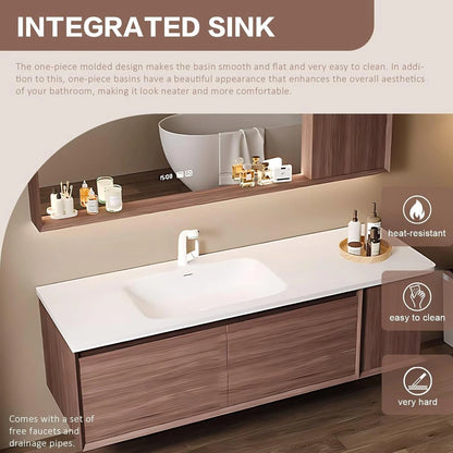 40” - 64” Exquisite Vintage Bathroom Vanity Includes Side Open Storage Shelves