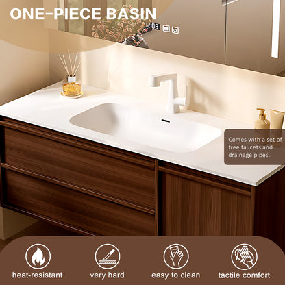 40"-64" Bathroom vanity set single sink smart mirror cabinet and drawer