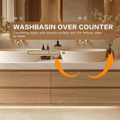 60” - 96” Floating Bathroom Vanity Includes Irregular Mirrors with Double Sinks