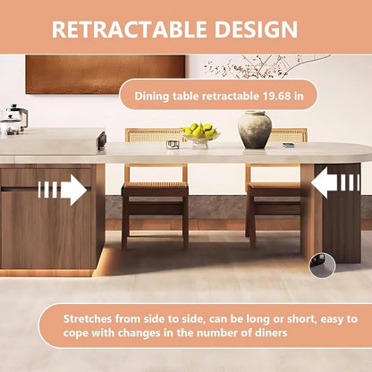 87” – 102” Natural Wood Kitchen Island with Storage Includes Stable Leg (No Chair)