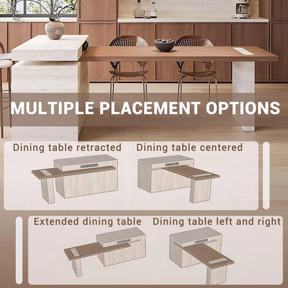 47” - 71”Natural Unique Kitchen Island Includes Spacious Storage (No Chair)