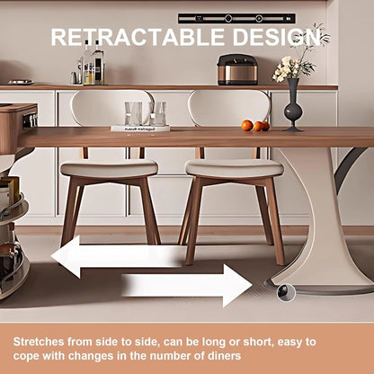 73” – 89” Natural Kitchen Island with Pull-Out Cabinets Includes Open Shelf