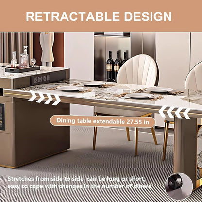 91” - 122” Modern Light Luxury Kitchen Island Includes Visible Storage Design (No Chair)