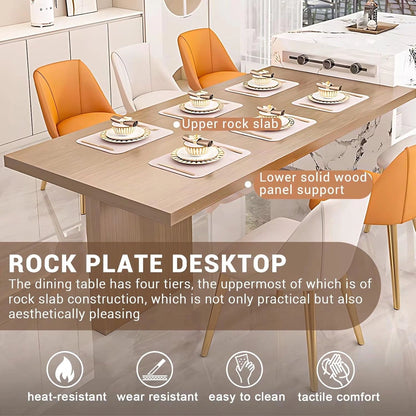 94" - 109" Elegant Cozy Kitchen Island Includes L-Shaped Solid Wood Style Table (No Chair)