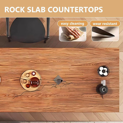 87” - 98” Modern Art Kitchen Island Includes Integrated Design & Sliding Rail Socket (No Chair)