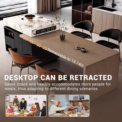86” - 109” Minimalist Kitchen Island Includes A Tabletop with Patterns (No Chair)