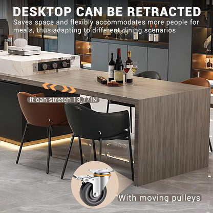 87” - 98” Kitchen Island with Atmosphere Light and Modern Design (No Chair)