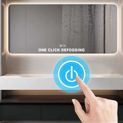 36"- 52" White And Black  Bathroom Vanity Set with Single Sink  And LED Smart Mirror