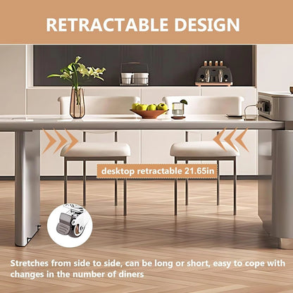 65” - 96” Grey Luxury Kitchen Island Includes Unique Texture Design & Storage Space (No Chair)